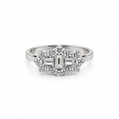 Preloved 1.10ct multi-cut diamond ring – front view
